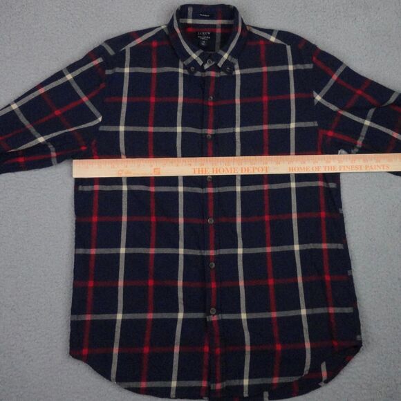 J Crew Shirt Mens Medium Blue Plaid Brushed Twill Classic Fit Button Down Preppy - Picture 7 of 12